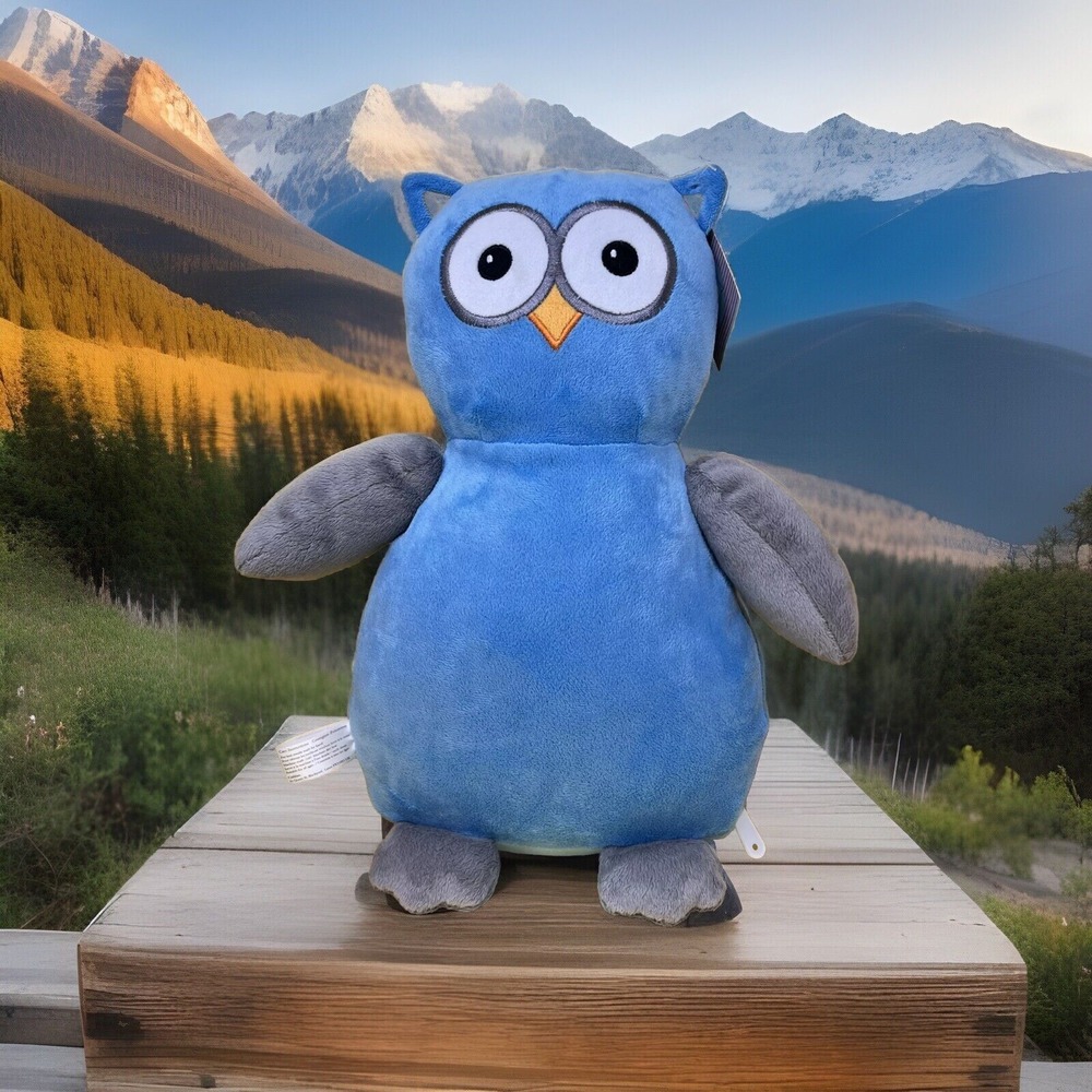 Cubbies Hooty Lou Owl Plush 14 Inch Blue Soft Stuffed Animal Bird Toy